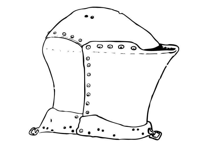 Dibujo para colorear casco de caballero