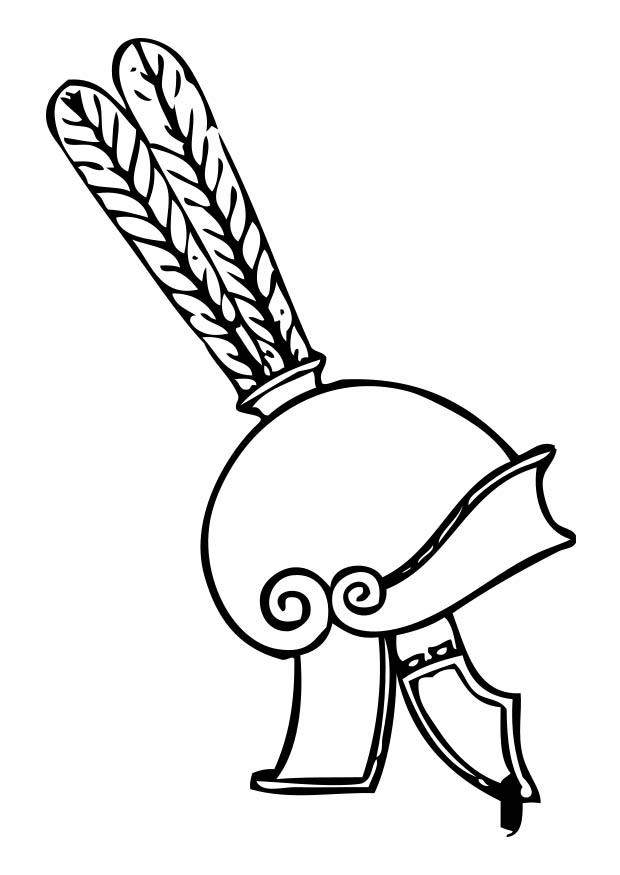 casco griego Dibujo para colorear casco griego