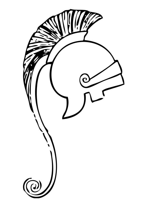 casco griego Dibujo para colorear casco griego