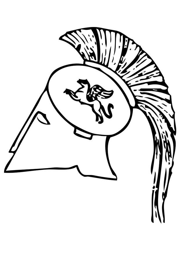 casco griego Dibujo para colorear casco griego