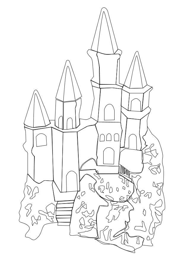 castillo Dibujo para colorear castillo