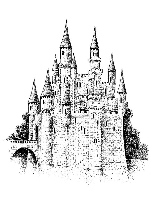 castillo Dibujo para colorear castillo