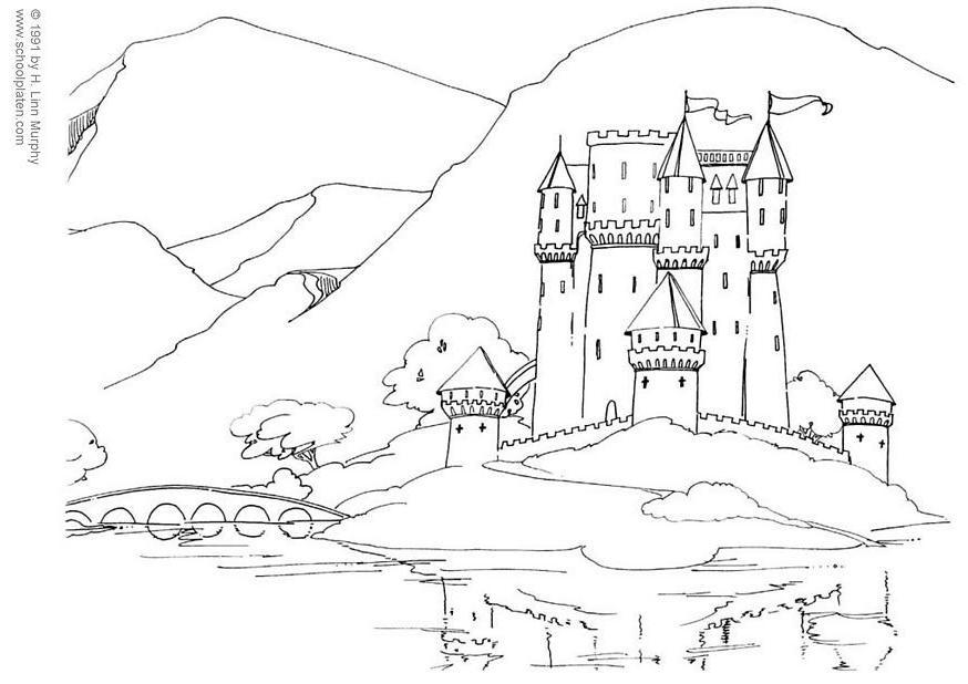 Dibujo para colorear castillo