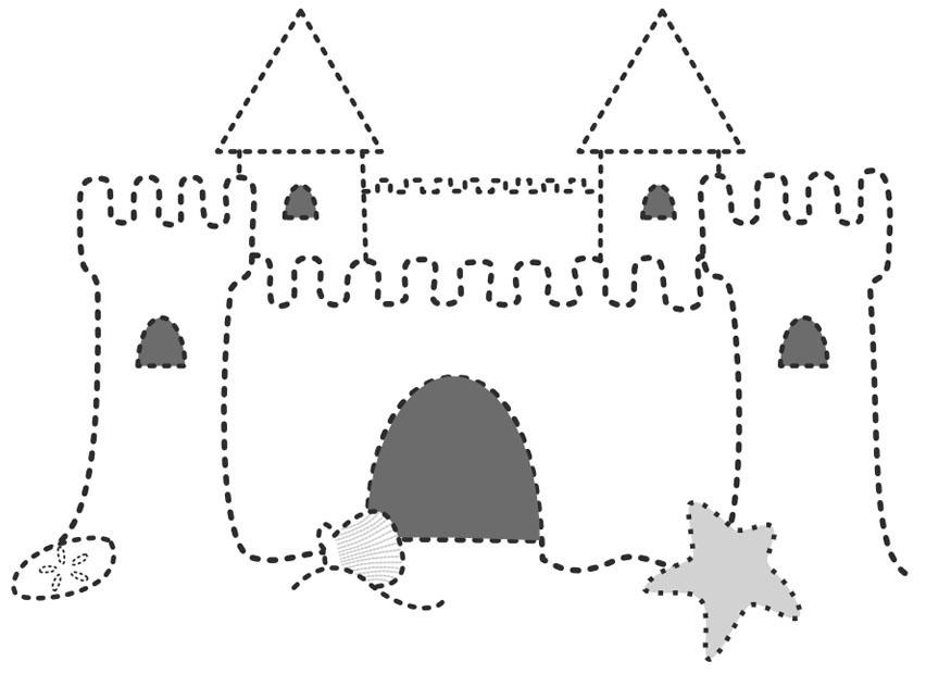 Dibujo para colorear castillo de arena