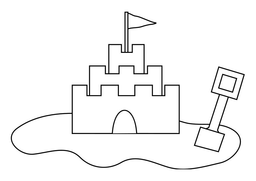 castillo de arena Dibujo para colorear castillo de arena