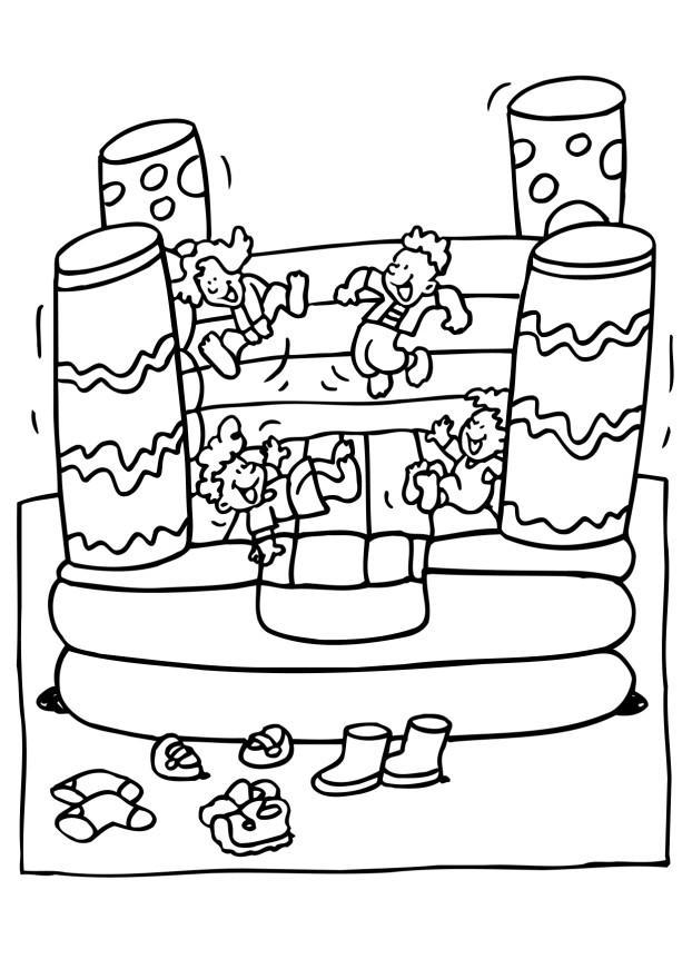 castillo para saltar Dibujo para colorear castillo para saltar