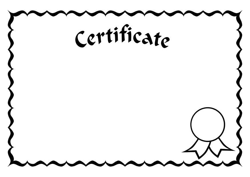 certificado Dibujo para colorear certificado