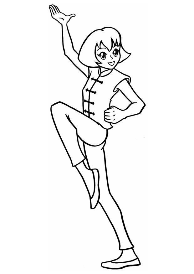 chica contenta Dibujo para colorear chica contenta