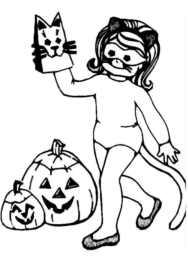 chica de halloween Dibujo para colorear chica de halloween