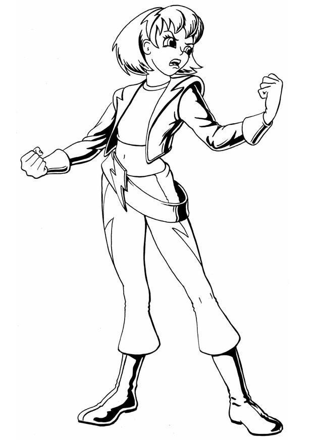chica enfadada Dibujo para colorear chica enfadada