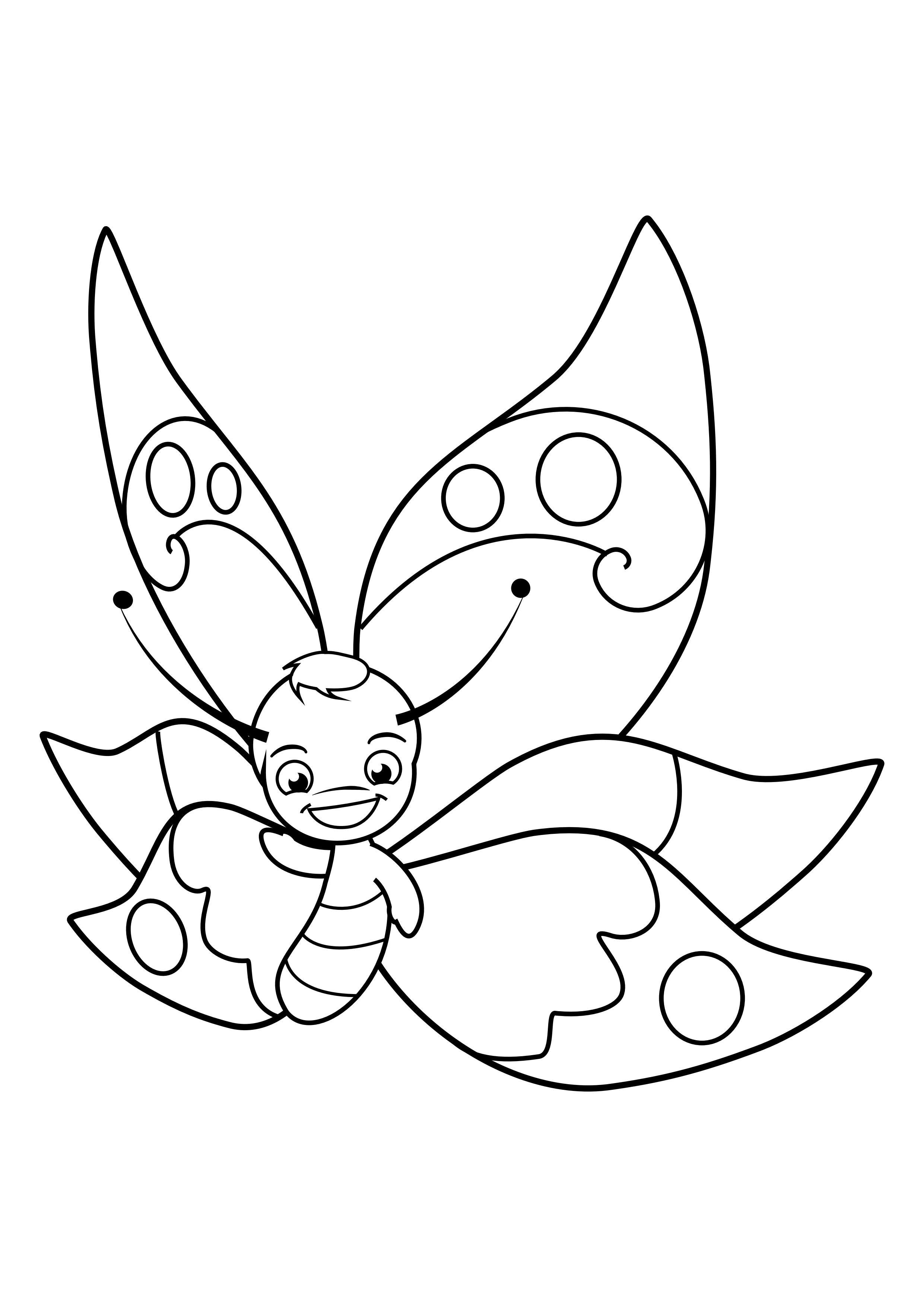 Dibujo para colorear chico mariposa