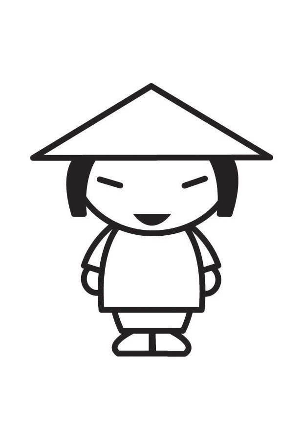 chino Dibujo para colorear chino
