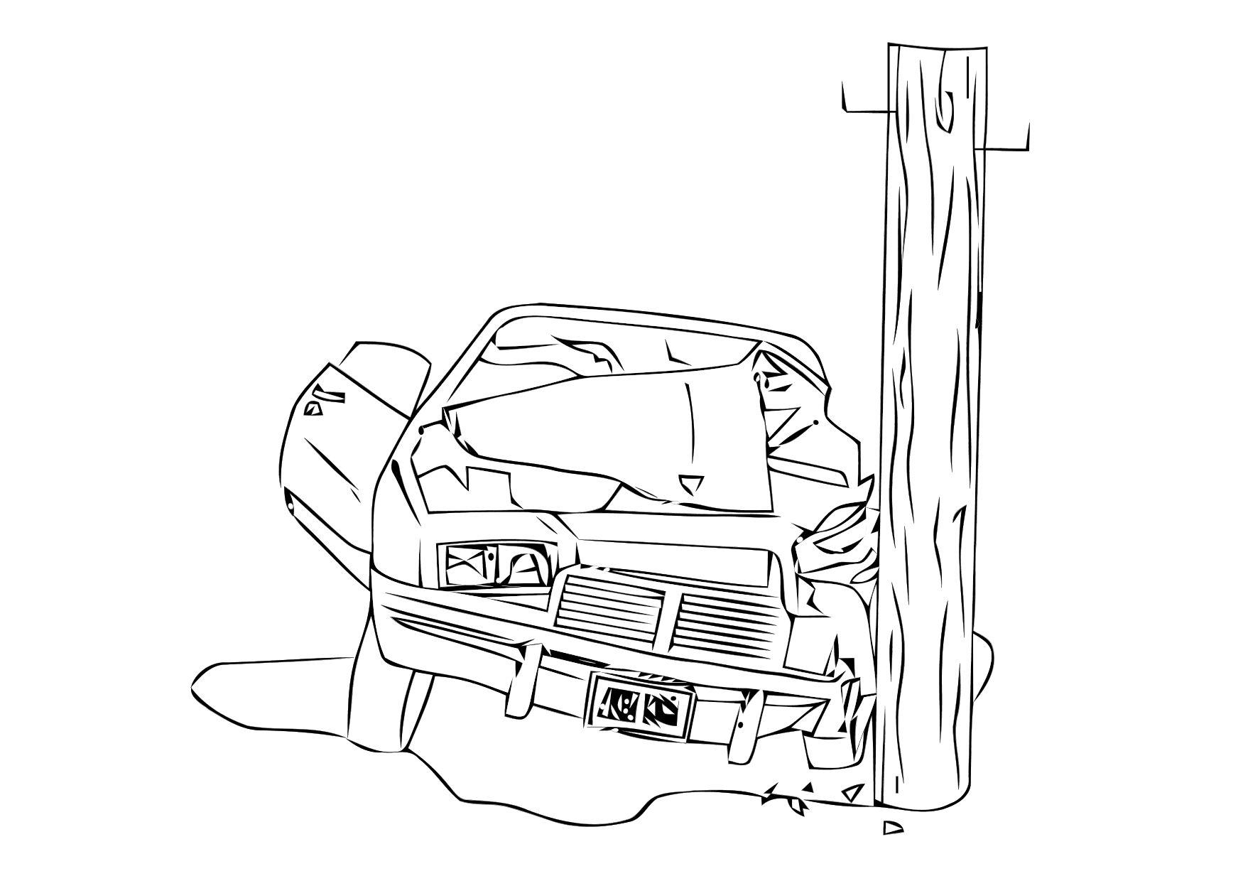 choque - accidente Dibujo para colorear choque - accidente
