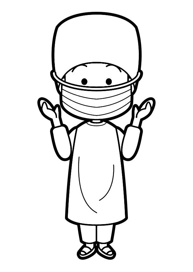 Dibujo para colorear cirujano