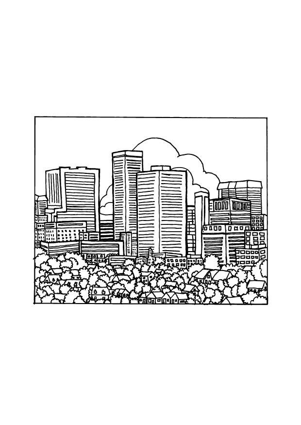 ciudad Dibujo para colorear ciudad