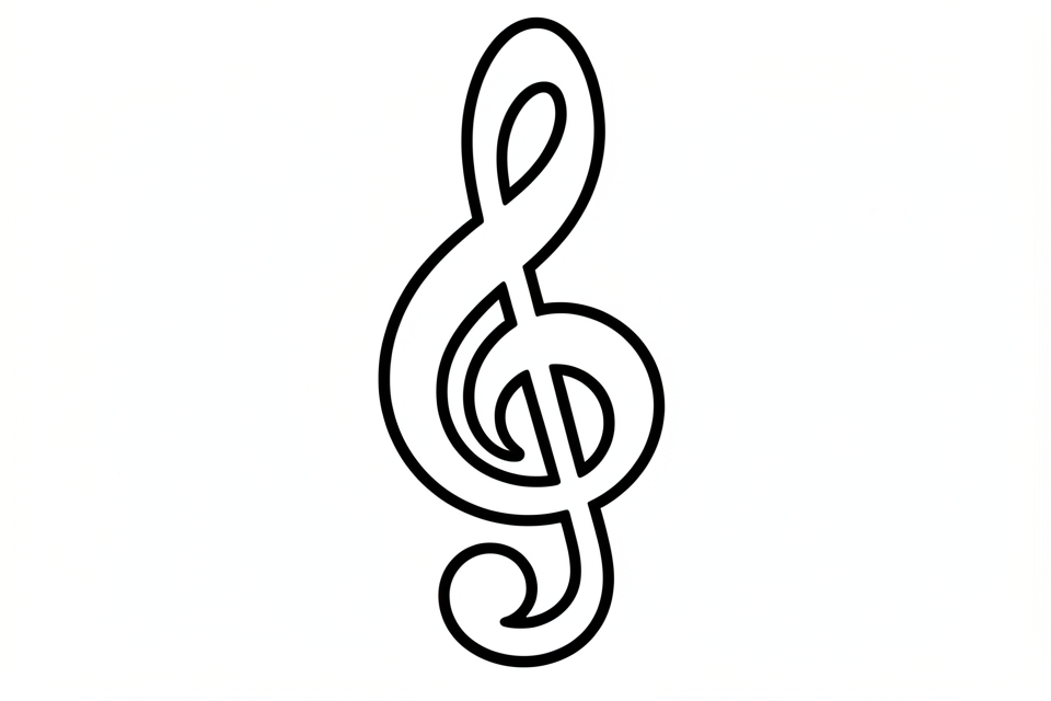 Dibujo para colorear clave de sol