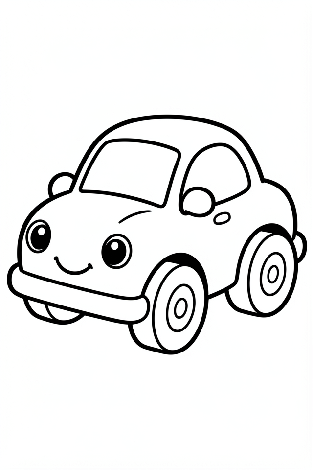 Dibujo para colorear coche alegre