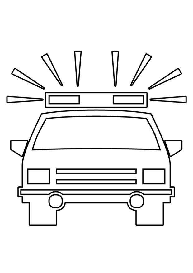 coche de policia Dibujo para colorear coche de policia