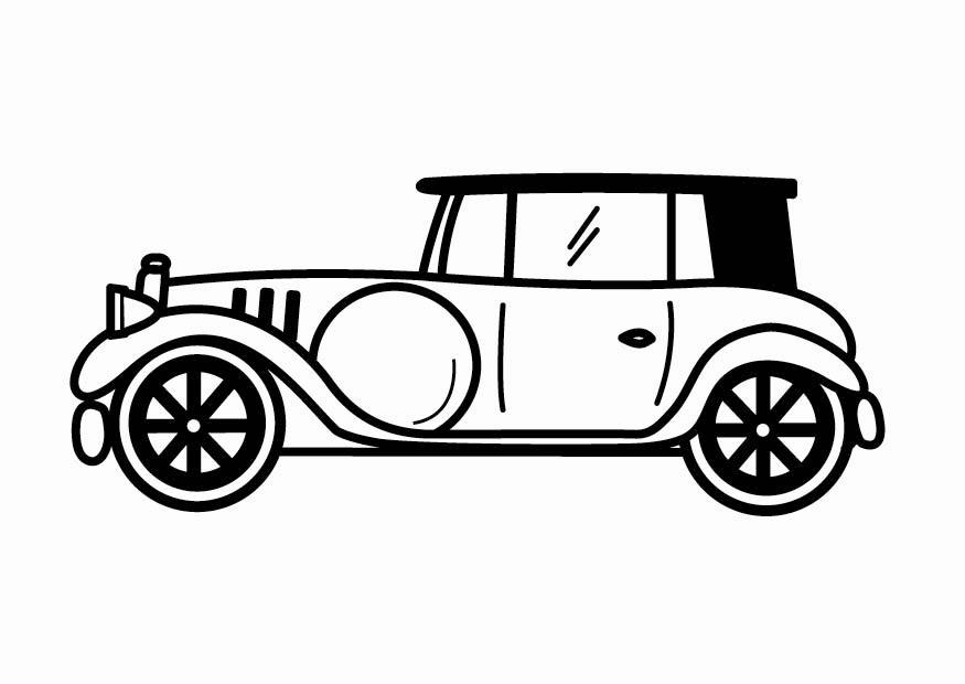 coche retro Dibujo para colorear coche retro