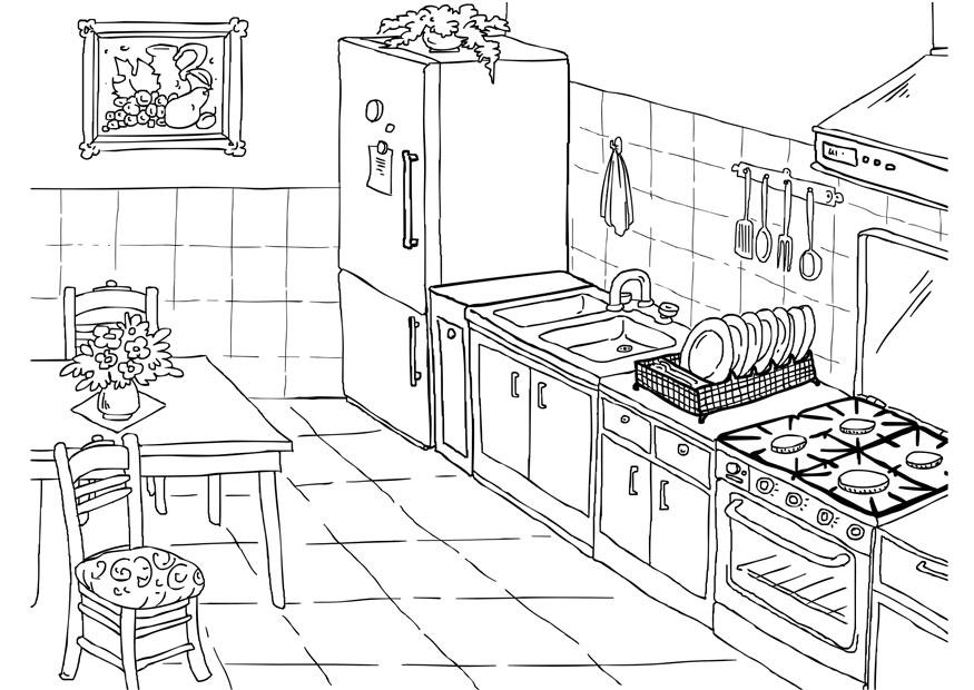 cocina Dibujo para colorear cocina