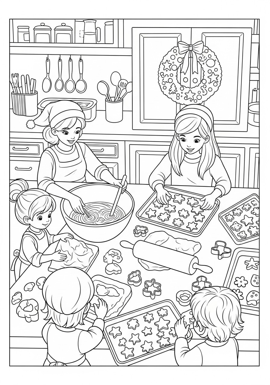 cocinando en navidad Dibujo para colorear cocinando en navidad