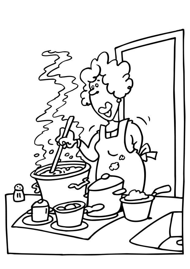 cocinar Dibujo para colorear cocinar