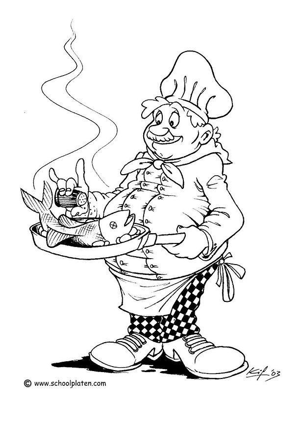 cocinera Dibujo para colorear cocinera