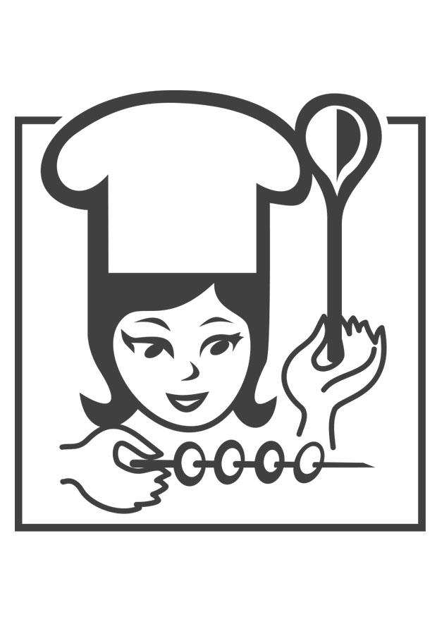 cocinera Dibujo para colorear cocinera