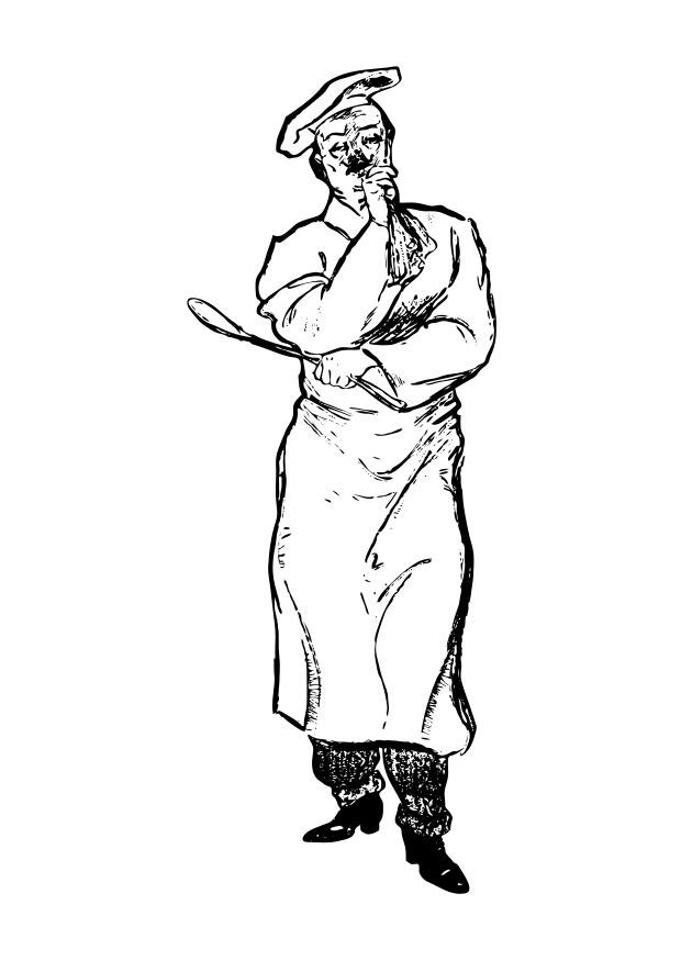 cocinero Dibujo para colorear cocinero