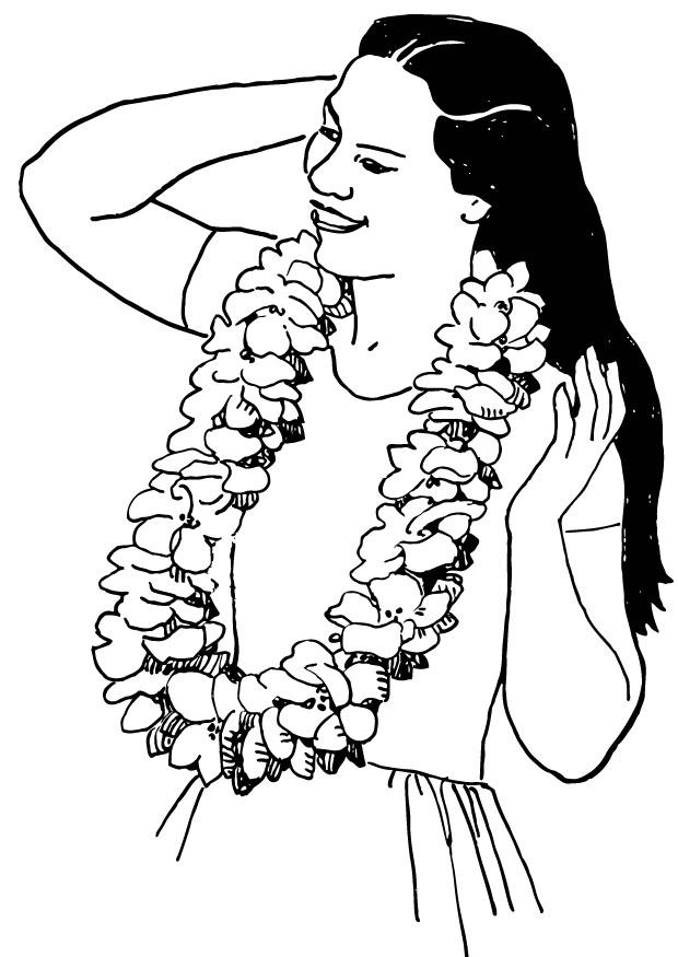 Dibujo para colorear collar de flores