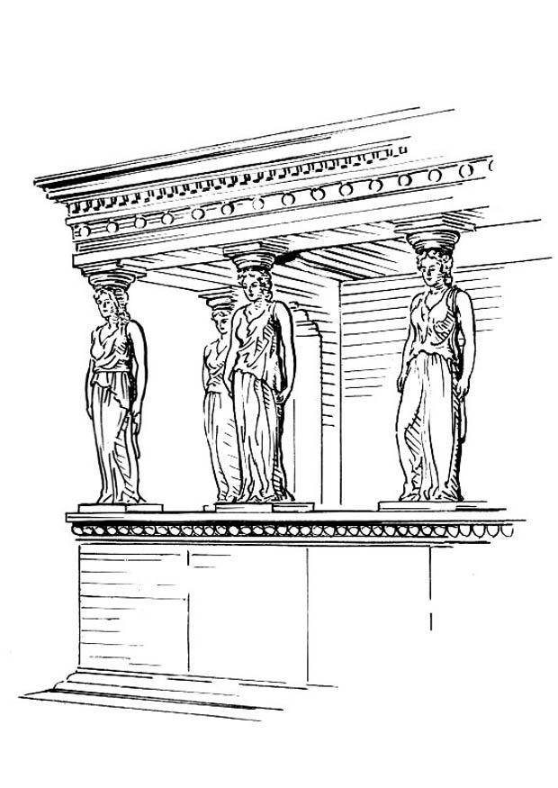 columna - cariA¡tides Dibujo para colorear columna - cariA¡tides