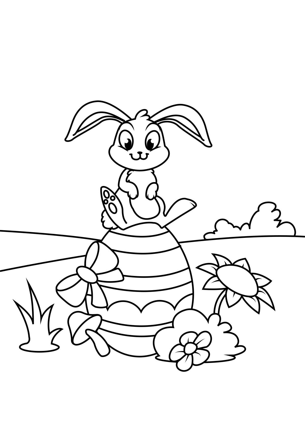 conejito de pascua, en, huevo de pascua Dibujo para colorear conejito de pascua, en, huevo de pascua