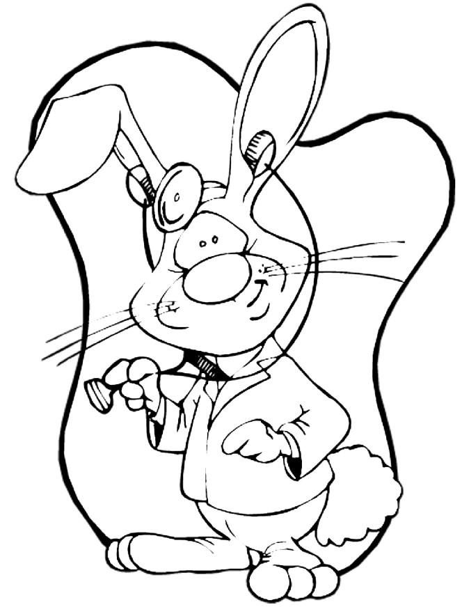 Dibujo para colorear conejo doctor