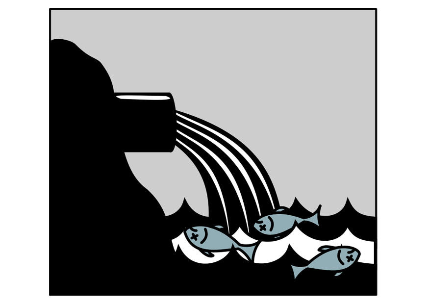 contaminaciA³n del agua Dibujo para colorear contaminaciA³n del agua