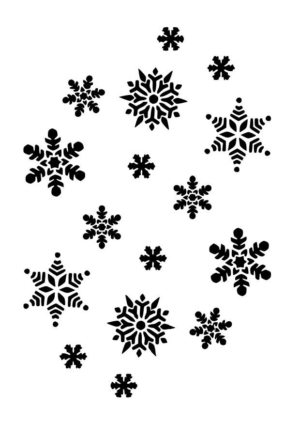 Dibujo para colorear copos de nieve