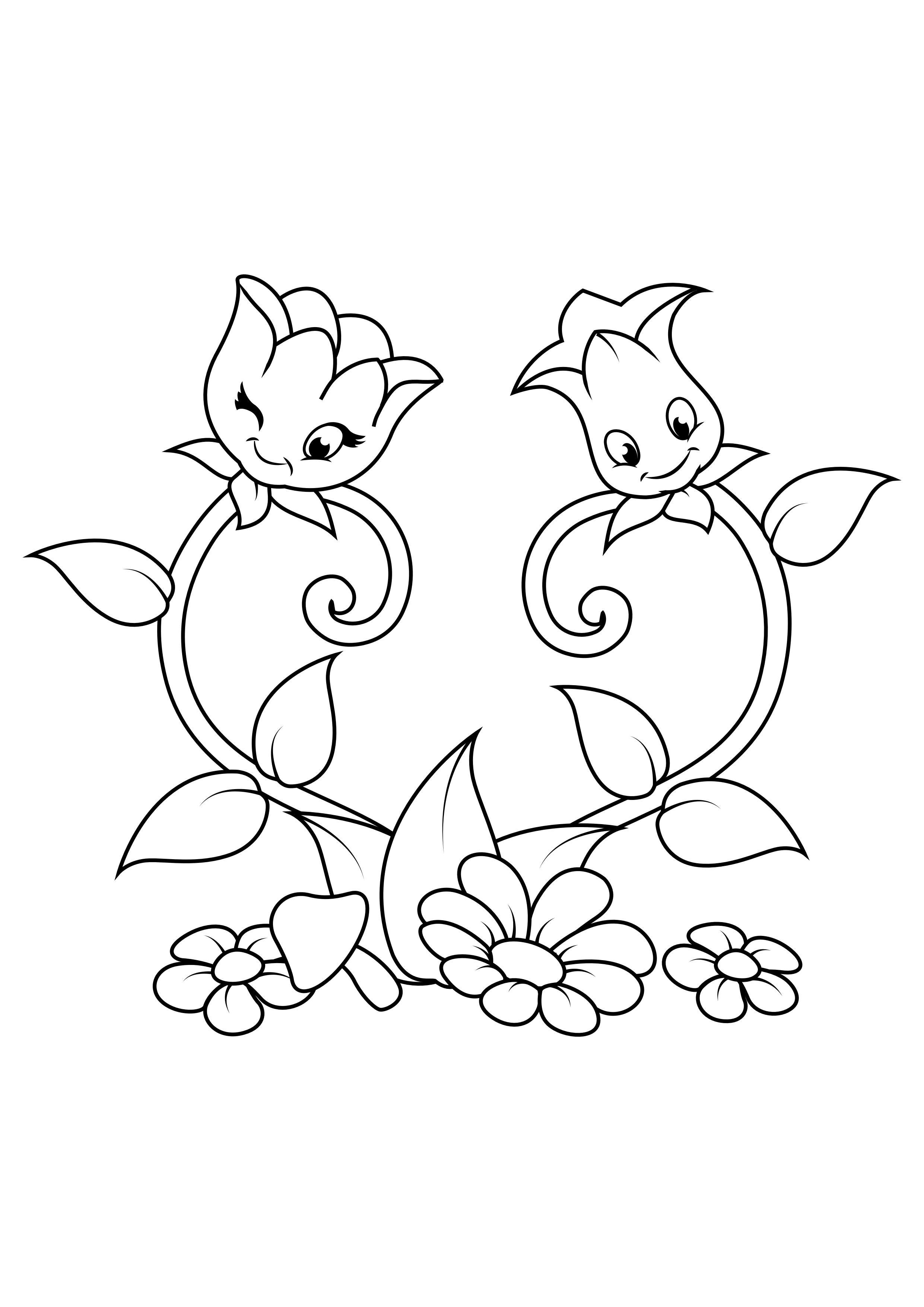 corazon de flores Dibujo para colorear corazon de flores