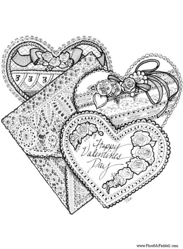 corazones de san valentAn Dibujo para colorear corazones de san valentAn