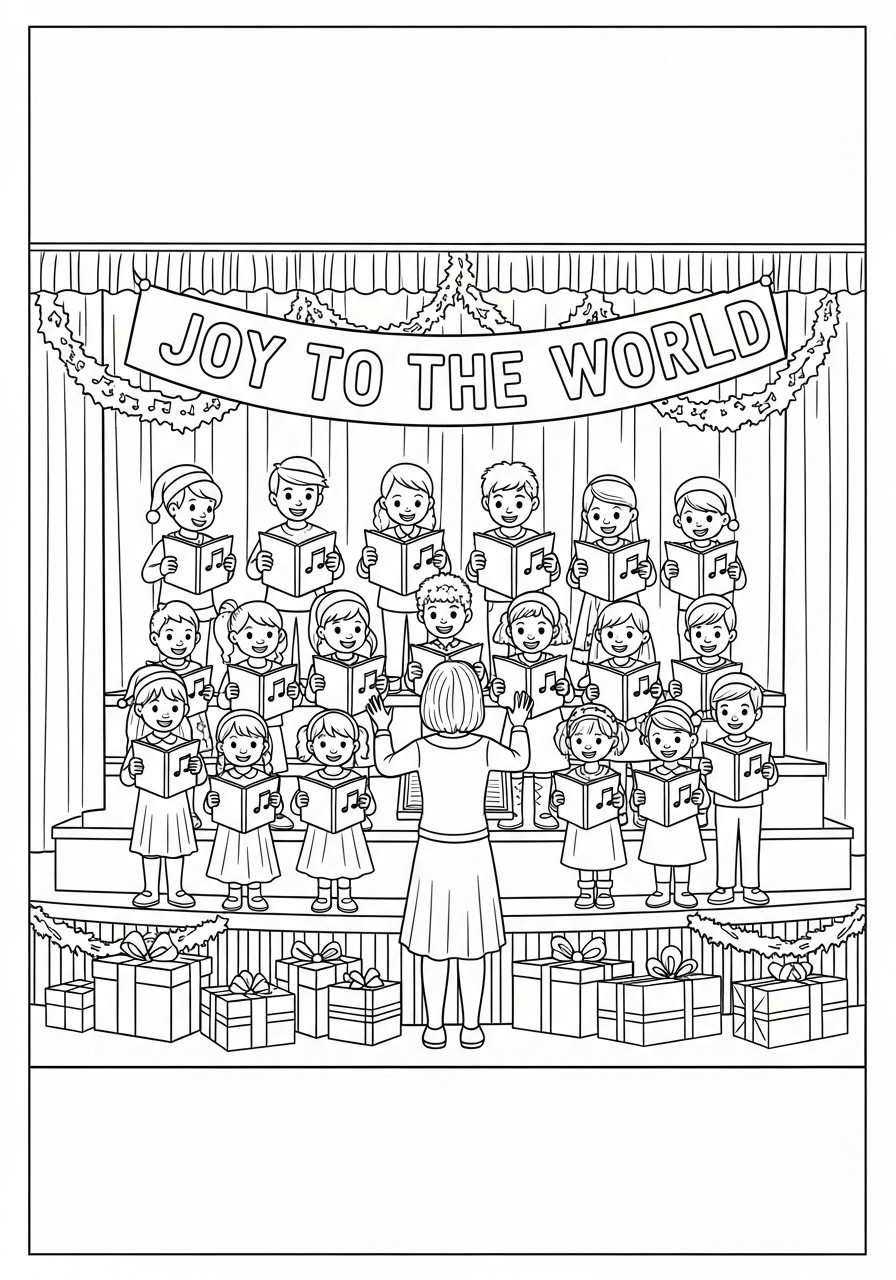coro de navidad Dibujo para colorear coro de navidad