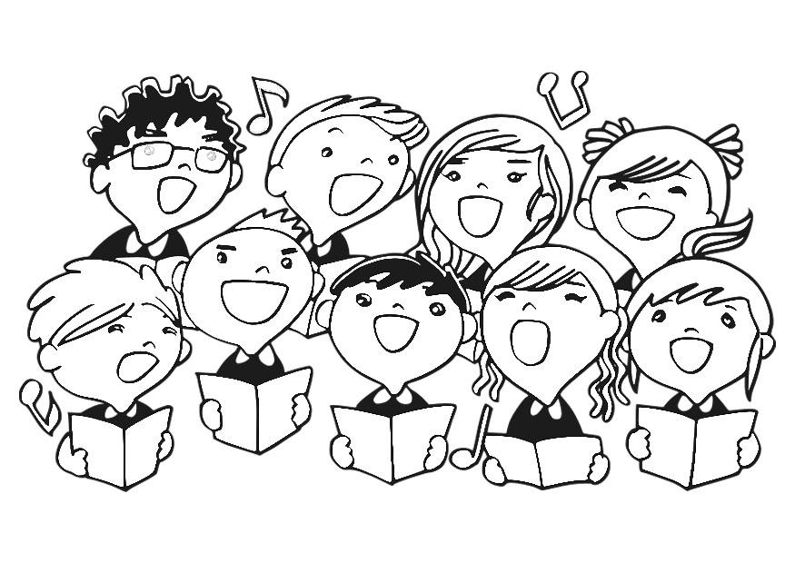 Dibujo para colorear coro de ninos