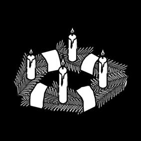 Dibujo para colorear corona de adviento - adviento