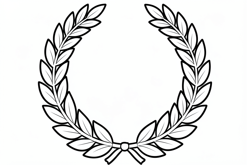 Dibujo para colorear corona de laurel