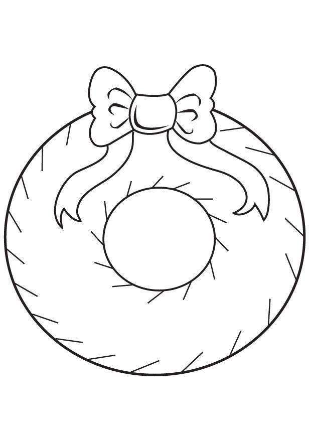 Dibujo para colorear corona navidena