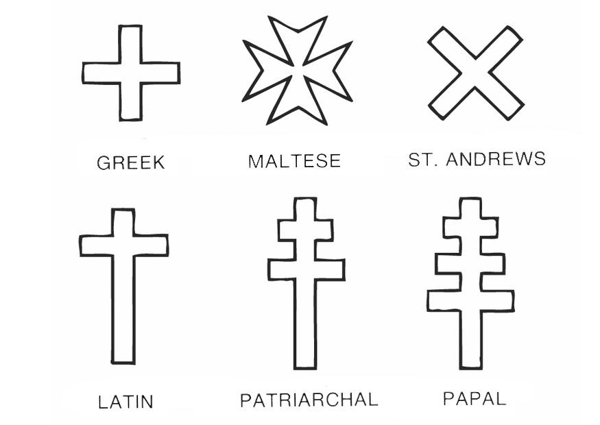 Dibujo para colorear cruces