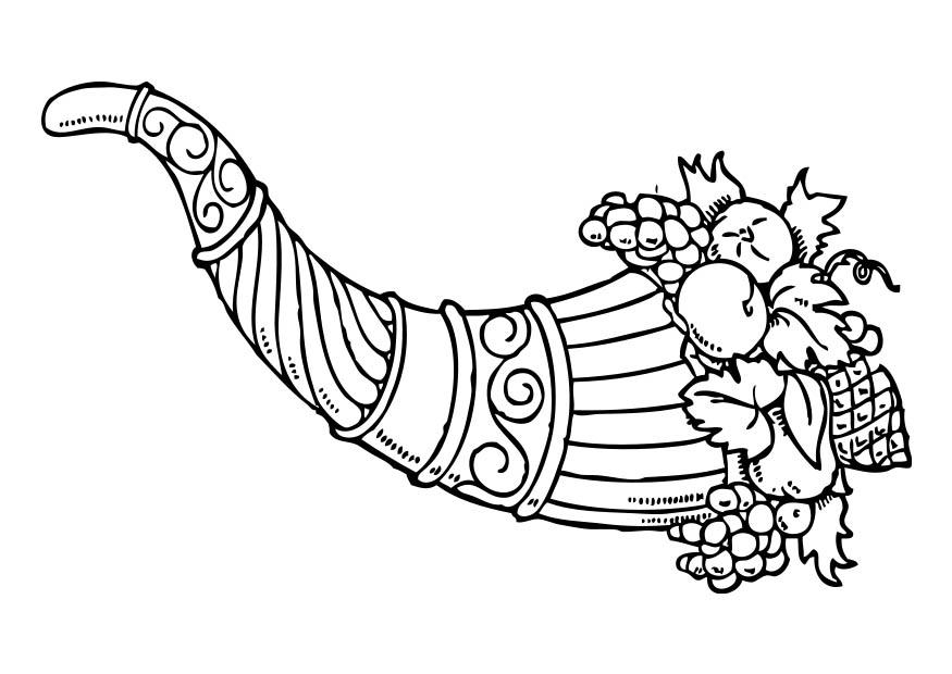cuerno de la abundancia Dibujo para colorear cuerno de la abundancia