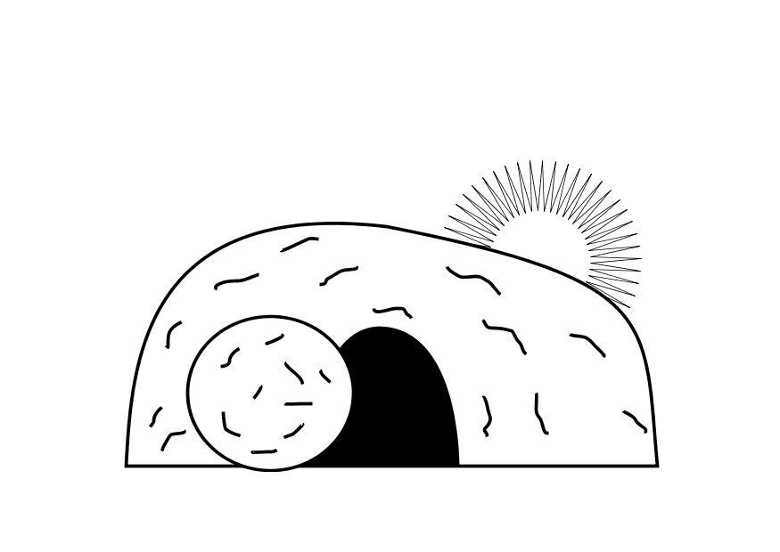 Dibujo para colorear cueva vacA­a