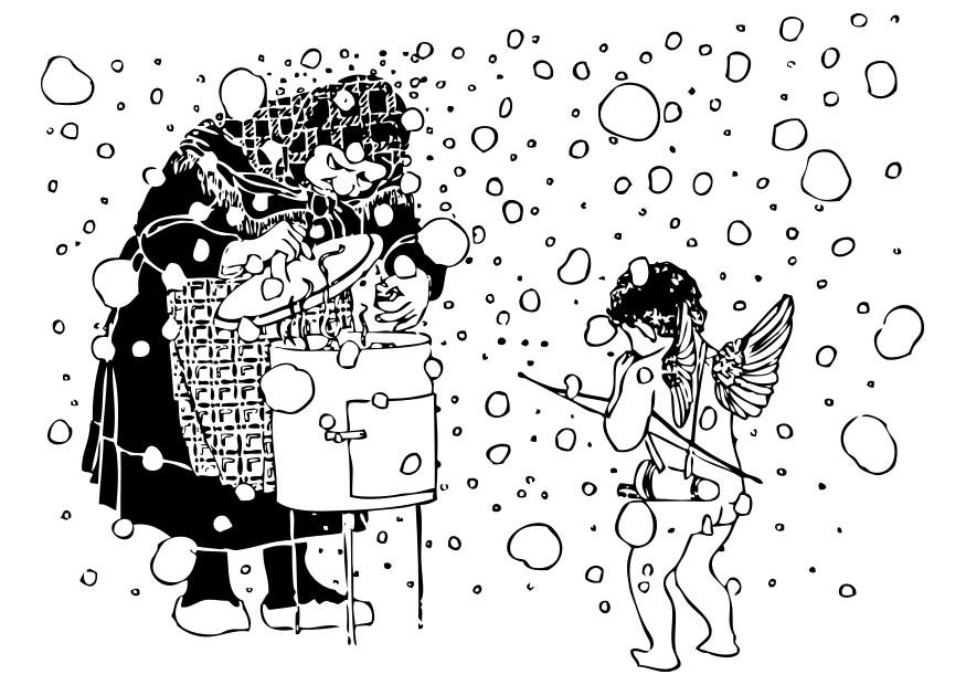 cupido y la vieja mujer Dibujo para colorear cupido y la vieja mujer