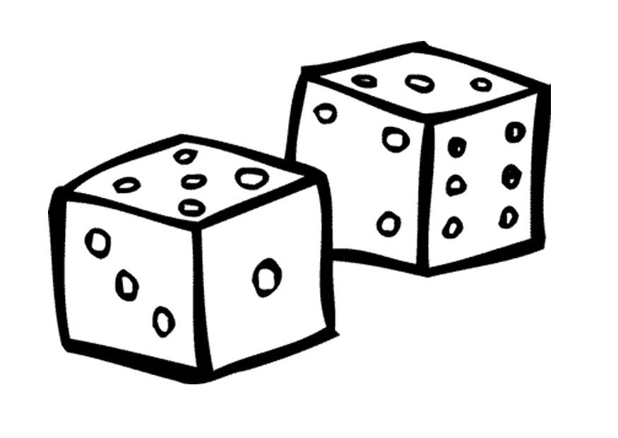 dados Dibujo para colorear dados