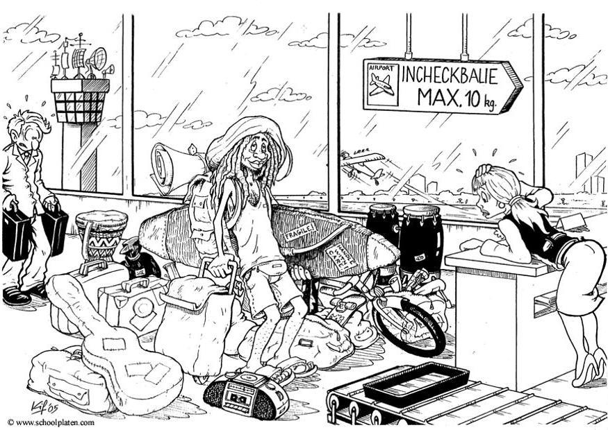 de vacaciones Dibujo para colorear de vacaciones