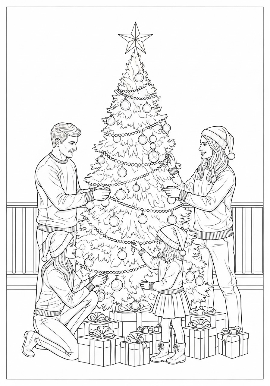 decorar un A¡rbol de navidad Dibujo para colorear decorar un A¡rbol de navidad