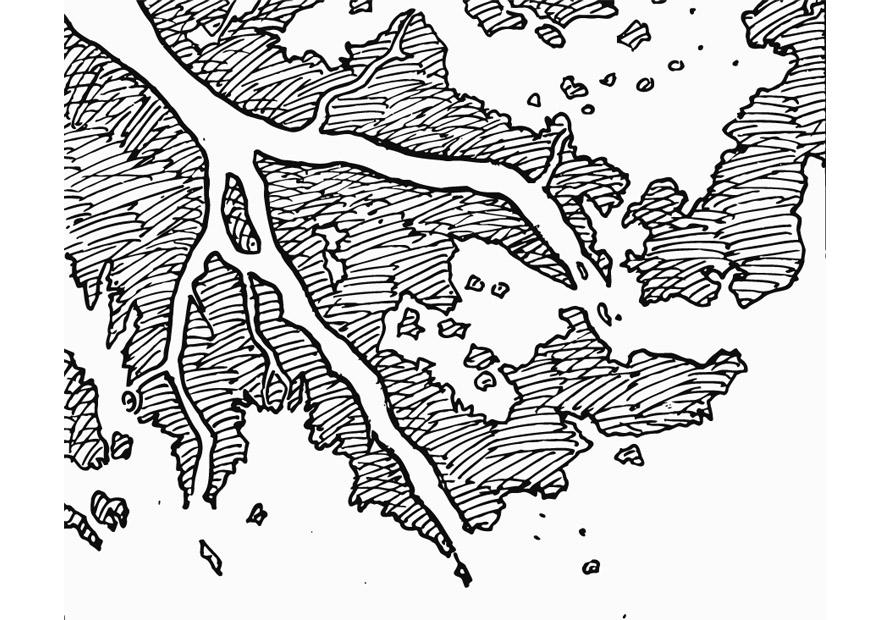 Dibujo para colorear delta de rA­o